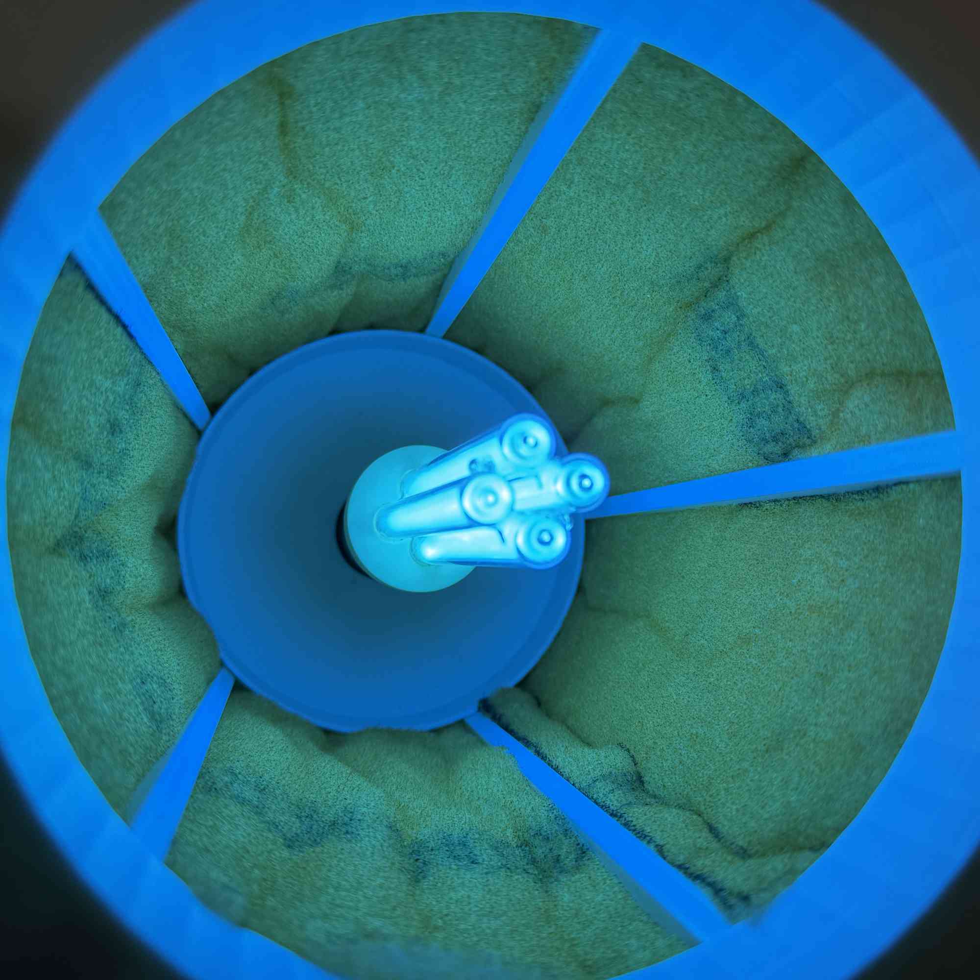 diy filter with uv catalyst pads and uv light as a design for treating mold mycotoxins, virus, etc.